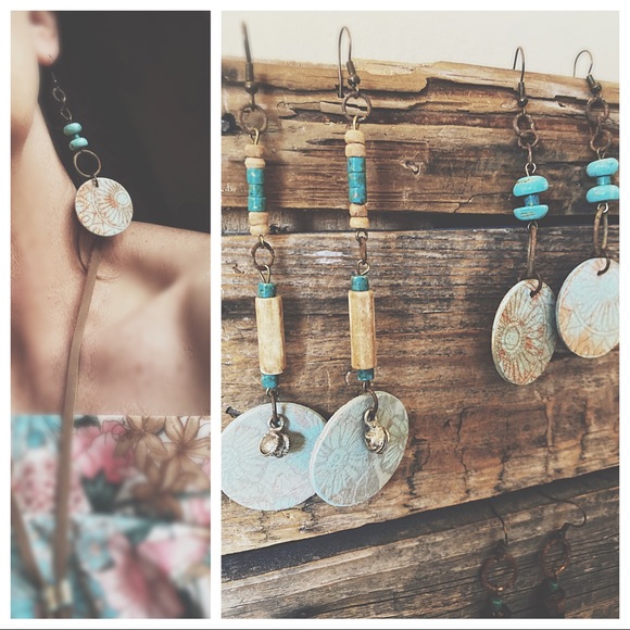 Henna Printed Dangles  A B C  / D is sold - Picture 8 of 17